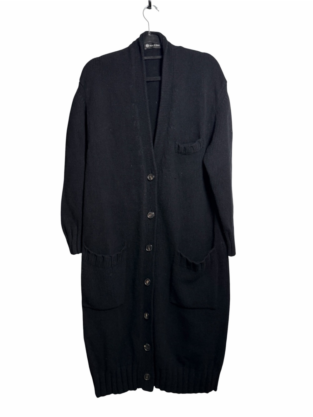 AG Adriano Goldschmied Wool Cashmere Long Cardigan Sweater Italy M/L Black